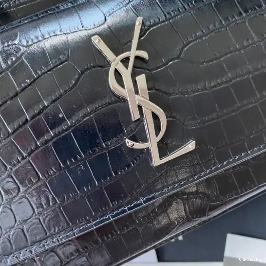 IN YSL CROCODILE-EMBOSSED SHINY SUNSET LEATHER 0523